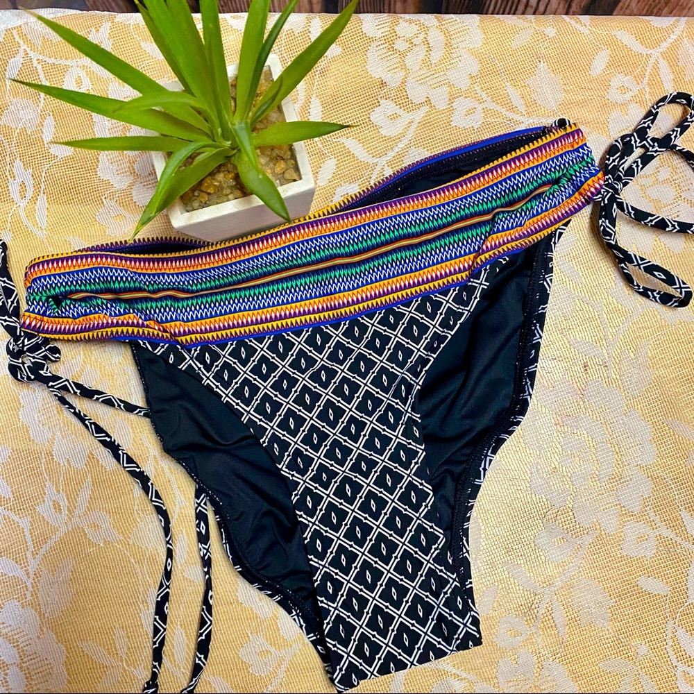 La Vie en Rose aqua side tie bikini bottom- Size S